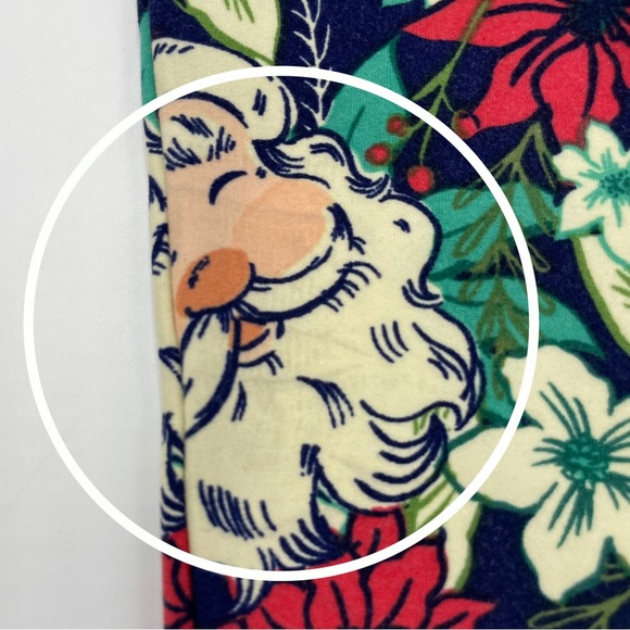 LuLaRoe‎ Christmas Leggings Santa Faces Holiday One Size - Picture 10 of 12